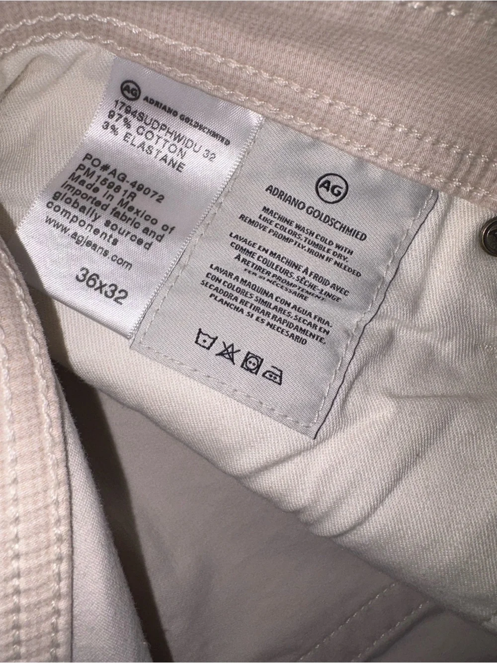 Ag Adriano Goldschmied Light Beige Casual Pants